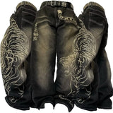 GETADME American New Fashion Blue Washed Loose Tooling Jeans Women Y2K Gothic Hip Hop Popular Casual Joker Wide Leg Straight Pants