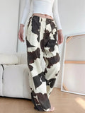 GETADME 2026 Ropa Y2K Fashion Cow Pattern Baggy New Jeans Pants For Women Designer Clothes Straight Cotton Korean Casual Lady Trousers