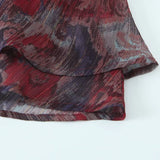 GETADME ZBZA 여성용 메탈릭 라인 미니 스커트 하이웨이스트 러플 A라인 사이드 지퍼 숏 스커트 봄 여름 신상품 캐주얼 시크 스커트