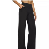 GETADME Casual Loose Straight Leg Pants Women's Summer New Arrival 2025 Pocket Detail Comfortable Fit Long Trousers Fashionable