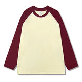 GETADME AOSSVIAO 2025 Women's Autumn Winter Fashion O Neck T-Shirt Female Loose Long Sleeve Tees 100% Cotton Patchwork Casual Tops