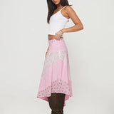 GETADME Fashion Polka Dot Printing Lace Patchwork Harajuke Women High Waist Skirts Irregular Streetwear Club Long Skirts