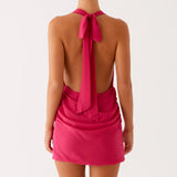 GETADME Women Summer Sleeveless Mini Dress Casual Shell V-Neck Wrap Halter Neck Party Dress for Beach Club Streetwear