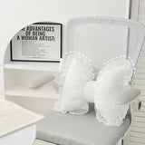 GETADME Modern Simple Sofa Pillow Living Room Bedside Cushion  Cute Bow Back Lace Edge  Comfortable and Breathable Pad