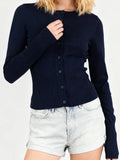 GETADME Pink Twist Cotton Long Sleeve Knitted Cardigan Women Simple Button Casual Preppy Style Jumper Sweet Cute Simple Sweater Top New