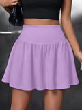GETADME Women's Sexy Halter Skirt Short Summer Solid Color Y2K Style Folding Slim High Women's Casual Mini Skirt