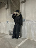 GETADME Autumn/Winter Y2k Women Aesthetic Harajuku Faux Fur Collar Hoodies Clothes Graphic Hip Hop Punk Gothic Zip Up Hoodies 2026 new