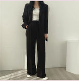 GETADME Fashion 2025 Spring and Autumn Small Suit Retro jacket slim 2-piece Set For Women Korean Style Casual Top and Pants Suit