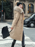 Winter Jackets for Women 2023 Mid Length Knee New in Detachable Oversized Korean Fashion Thick Cotton Women's Cotton Coats