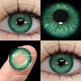 GETADME Lentes de Contato Coloridas Para Olhos 1 par Anual Olho Natural Lente de Cor Verde Cosméticos Lentes de Olho Macio Alunos de Beleza Lentes Azuis
