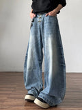 GETADME Men's Baggy Jeans Unisex Y2K Trendy Casual Wide Leg Denim Pants High Street Oversize Trousers American Style Streetwear Fashion