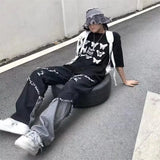 GETADME 2026 Korean Fashion  Ripped Jeans Pants Men Broken Holes Trousers Casual Soft Stylish Regular Baggy Straight Denim Trousers