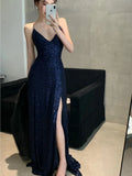 Women's Backless V-Neck Split Maxi Dress Sexy Slim Evening Gown Luxury Dresses Fashion Robe Birthday Party Spring Autumn New