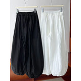GETADME Oversized Bloomers 2025 New Summer Designer Elegant Fashion Women Lantern Pants Casual Loose Breathable Cotton Wide Leg Pants