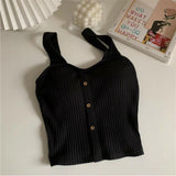 GETADME Women's Y2K Cropped Tops with Bra Pads Summer Corset Korean Suspenders Vest Sexy Camisole Slim New