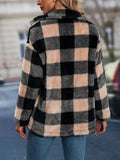 GETADME Cross border European and American autumn/winter square plaid lapel women's coat
