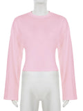 GETADME Tossy White Casual Autumn T-shirt Pullover For Women Bandage High Waist Long Sleeve Commute Loose Tee Female Solid T-shirt 2025