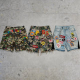 GETADME Y2k Hip Hop Camo Short Jeans Pocket Sweatshorts Men Women Camo Shorts Harajuku Casual Fashion Streetwear Wide Leg Cargo Pants