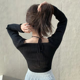 GETADME Womens Korean version Long Sleeve Sweater Off Shoulder Sexy Knitted Pullover Jumper Sweaters Knit Sweater Casual Loose Blouse