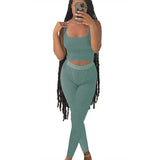 GETADME Lounge Wear Ribbed Casual 2 Piece Summer Shorts Set For Women  Sleeve Top+Elastic Leggings Outfits