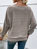 GETADME Autumn/Winter New Comfortable Casual Solid Color Sweaters Long Sleeve Round Collar Splicing Head Pullover 2025 Loose Female Tops