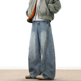 GETADME Wide Leg Denim Pants Male Loose Cowboy Mopping Trousers Baggy Men's Jeans Fashion Handsome Washed Streetwear Casual