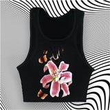 GETADME Summer Goth Punk Baby Tank Vintage Street Youthful Women Graphics Print Grunge Y2k Clothes Aesthetic Cute Slim Crop Top T-shirt