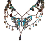 GETADME 나비 펜던트 태슬 허리 주얼리 섬세한 나비 펜던트 멀티레이어 허리 체인 우아한 구슬 바디 체인