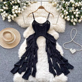 GETADME Hotsweet Sleeveless Vintage Hollow Out Chic Distressed Slim Asymmetrical Camis Straps Top French Streetwear High Street Clothing