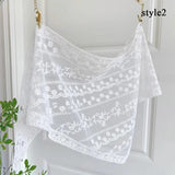 GETADME 트라이앵글 숏 스커트 하프 스커트 엉덩이 커튼 스커트 레이스 트림 스몰 에이프런 소프트 레이스 스택 인 스타일 한국식 봄 헤드스카프