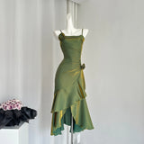 GETADME 2025 Summer Women French Vintage Dress Spaghetti Strap Frocks One-Piece Evening Party Shoujo Gyaru Wedding Prom Gown Robe New