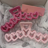 Getadme-2024 New Y2k Dopamine Girl Fashion Pink Color Hollow Geometric Star Heart Hair Clips Women Hair Claw Cross Headband Shark Clip