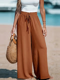 GETADME 2025 Cross border Women's Four Seasons Wide Leg Loose Drawstring Casual Fashion Pants