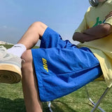 GETADME Y2k Men's Shorts Man Fluorescent Green Beach Pants Summer New Loose Quick-Dry Cotton Sports Gym Cargo Shorts Hip Hop Streetwear