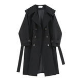 Spring Fall Long Trench Jackets Korean Casual Double Breasted Coats Women Loose Windbreaker Fashion Women Outerwear Trench Coat