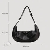 GETADME Stylish Dumpling Shaped PU Crossbody Bag for Men, Suitable for Casual Outings and Large Capacity Needs