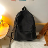 GETADME Waterproof Nylon Backpack for Women Simple Solid Color Bookbag Travel Backpack for Student Girls School Bag Female Shoulder Bags
