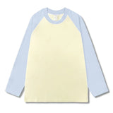 GETADME AOSSVIAO 2025 Women's Autumn Winter Fashion O Neck T-Shirt Female Loose Long Sleeve Tees 100% Cotton Patchwork Casual Tops