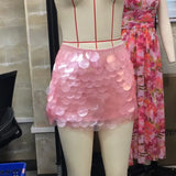 GETADME Hot Girl Party Rave Sequins Mini Skirts Women Sexy Low Rise Bodycon Skirts Y2K Coquette Sparkle Short Skirt Fashion Clubwear