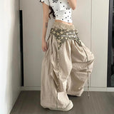 GETADME Designer Layering Cargo Pants Women Summer Lightweight Quick-Dry Jazz Dance Trousers Baggy Paratrooper Streetwear Wide Leg Pants