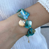 GETADME Retro Starfish White Shell Conch Pendant Necklace  Women 2025 Simple Creative Colorful Stones  Hand Woven beach Jewelry Girls