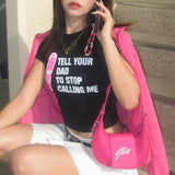 GETADME English Alphabet Print T-shirt Women Streetwear Harajuku Aesthetics Black Tops Tshirt 2025 Summer Fashion Y2k Female T Shirt