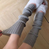 Getadme-Solid Color Thigh High Stockings Women Trendy Casual Female Long Socks pile up Thermal Warm Cotton Tall Tube Leggings
