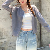 GETADME Women's Long Sleeve 2025 Cardigan O Neck Button Down Knit Lady Autumn Spring Knitted Single-breasted Cardigan Sweaters