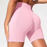 GETADME 여름 하이웨이스트 요가 반바지 세련되고 섹시한 러닝 피트니스 팬츠 단색 요가 레깅스 맞춤형 라벨