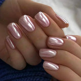 GETADME 24Pcs Short Square Coffin False Nails Square Fake Nails with Glue French Glitter Wearable Acrylic Nails Set Press on Nail Tips