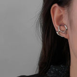 Getadme-Fashion Punk Irregular Liquid Earrings Hip-Hop Personality Metal Hollow Earrings Clip Girls Party Jewelry Gifts Y2K Accessories