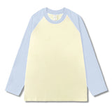 GETADME AOSSVIAO 2025 Women's Autumn Winter Fashion O Neck T-Shirt Female Loose Long Sleeve Tees 100% Cotton Patchwork Casual Tops
