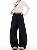 GETADME High Waist Women Suit Pants Straight Office Ladies Korean Fashion Trousers Casual Button Loose Female Black Pants New 2025