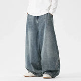 GETADME Spring Men Streetwear Denim Pants Men Harajuku Washed Baggy Jeans Men Y2K Fashion Punk Casual High Waist Wide Leg Pants